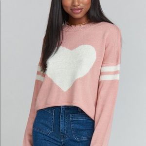 Show Me Your MuMu Cropped Heart Sweater